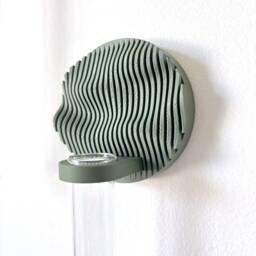 Green Japandi Wall Vase/Minimalist Propagation Station - thumbnail 1