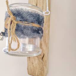 Scandinavian-style Driftwood Candle Holder - Hygge-Inspired Wall Driftwood Interior Decoration - thumbnail 4