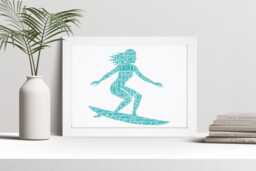 Personalised Female Surfer Word Art Print, Surfing Gift, Custom Wall Framed Picture, Present For Women, Girls Nl - thumbnail 1