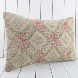 Handmade Vintage Turkish Kilim Pillow Cover 16x24 Decorative Cushion - thumbnail 3