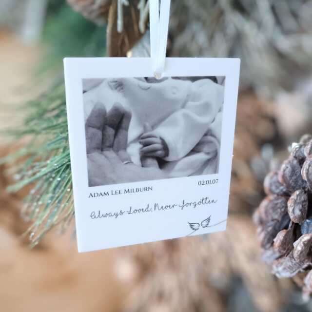 Polaroid Decoration - Photo Car Ornament Christmas Tree Angel Wings Personalised - image 1