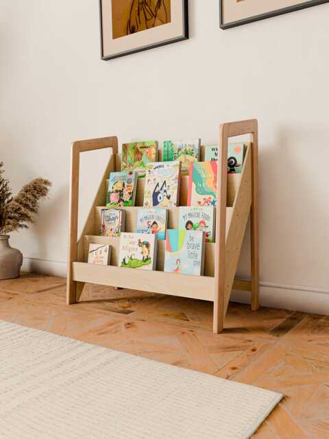 Montessori Wood Bookshelf For Kids Nursery Book Storage - image 1