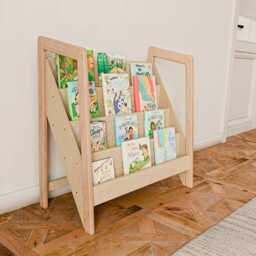 Montessori Wood Bookshelf For Kids Nursery Book Storage - thumbnail 2