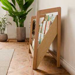 Montessori Wood Bookshelf For Kids Nursery Book Storage - thumbnail 3