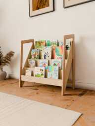Montessori Wood Bookshelf For Kids Nursery Book Storage - thumbnail 1
