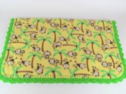 Not My Monkeys Fleece Baby Blanket in Yellow - thumbnail 1