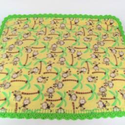 Not My Monkeys Fleece Baby Blanket in Yellow - thumbnail 4