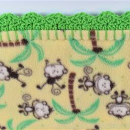 Not My Monkeys Fleece Baby Blanket in Yellow - thumbnail 3