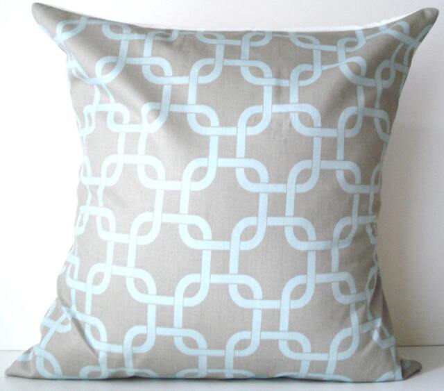 New 18x18 Inch Designer Handmade Pillow Case in Blue & Grey