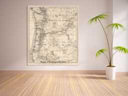 Antique Map Print Washington & Oregon Territory, Vintage Wall Art - thumbnail 1