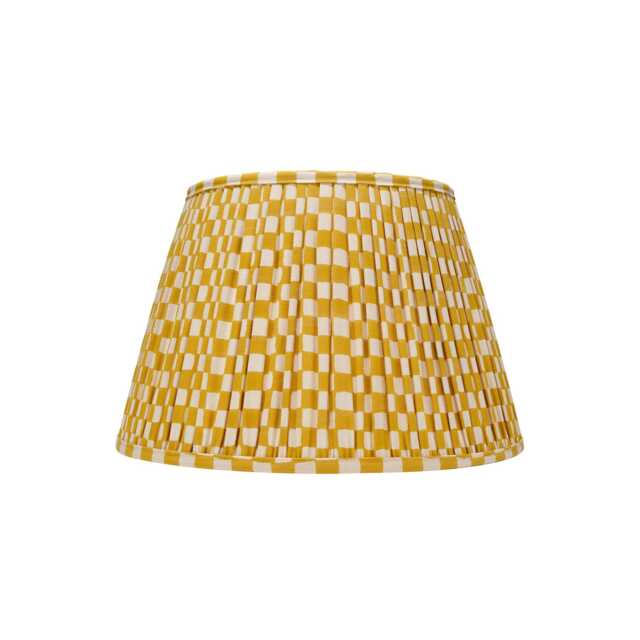 Mustard Yellow Checked Lampshade - image 1