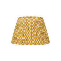 Mustard Yellow Checked Lampshade - thumbnail 1