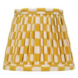 Mustard Yellow Checked Lampshade - thumbnail 2