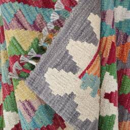 Traditional Runner Rug, Handmade Artisan Afghan Turkish Scandinavian Navajo Bohemian Wool Flatweave Multicolour Kilim Rug 250x83 cm - thumbnail 4