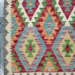 Traditional Runner Rug, Handmade Artisan Afghan Turkish Scandinavian Navajo Bohemian Wool Flatweave Multicolour Kilim Rug 250x83 cm - thumbnail 2