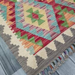Traditional Runner Rug, Handmade Artisan Afghan Turkish Scandinavian Navajo Bohemian Wool Flatweave Multicolour Kilim Rug 250x83 cm - thumbnail 3
