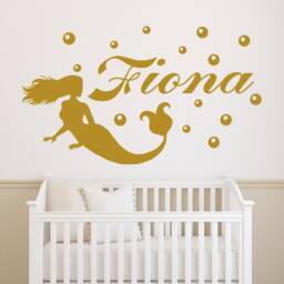 Girls Name Wall Decal. Mermaid Nautical Nursery Decor. Personalized Sticker. Decor Girl - Ma54