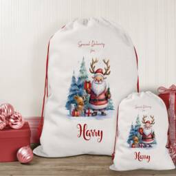 Personalised Christmas Sack, Girl's Boy's Eve Stocking, Present Bag, Father Christmas, Bag - thumbnail 3
