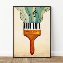 Music Wall Art, Piano Paintbrush Art Print, Decor, Gift, Guitar Lovers Gift For Lover, A1/A2/A3/A4 - thumbnail 3