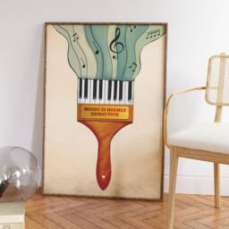 Music Wall Art, Piano Paintbrush Art Print, Decor, Gift, Guitar Lovers Gift For Lover, A1/A2/A3/A4 - thumbnail 2