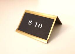 Modern Brass Price Tag Holder Handmade Patina Finish