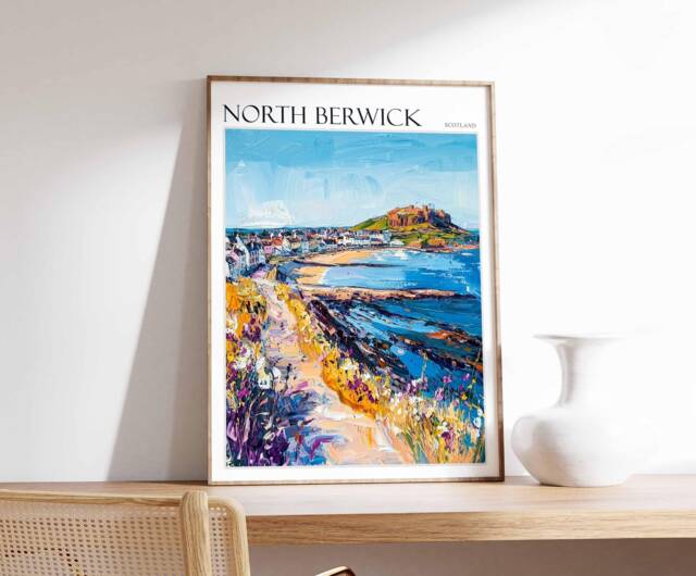 North Berwick Scotland Travel Poster Coastal Wall Art - image 1
