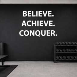 Inspirational Fitness Quote Wall Decal Vinyl Sticker, Believe. Achieve. Conquer. Chiropractor, Physical Therapy, High School Sports 259 - thumbnail 3