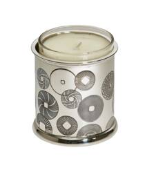 Millstones Pewter Candle Votive, Artisan Art Deco Tea Light Holder, 10Th Anniversary Tin Gift, Sheffield Uk, Housewarming Present - thumbnail 1