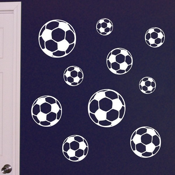 Soccer Ball Decals, Vinyl Wall Art Decals Sport Stickers Decal Set - image 1