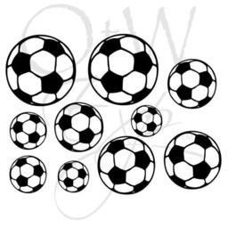 Soccer Ball Decals, Vinyl Wall Art Decals Sport Stickers Decal Set - thumbnail 2