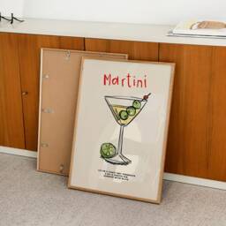 Martini Print, Cocktail Recipe, Retro Wall Art, Kitchen Prints, Decor, Aesthetic Room Gallery Wall, Home Inspo, Unframed - thumbnail 2