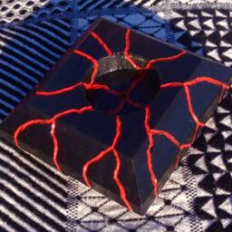 Lava Candle Holder - Tea Light Volcano Salvaged Wood Wooden Decor Nature Fire Burning Etch Unique - thumbnail 3