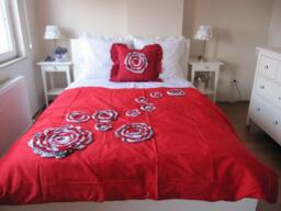 Handmade Flower Dahlia Applique Duvet Cover - Shabby Chic Bohemian Bedding