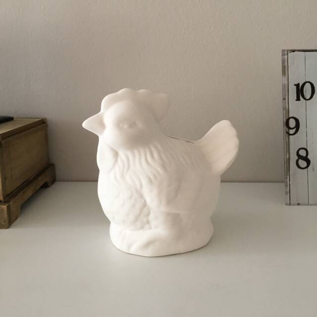 Ceramic Hen Cash Box, Ready To Paint, Bisque, Coin Bank, Piggy Banks, Figurine, Paintable Ceramics, Diy Project, U-Paint Toy - image 1