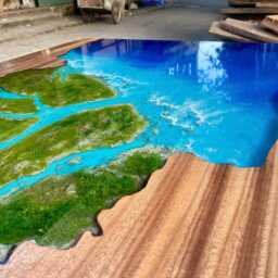 Personalized River Resin Dining Table Live Edge Wood With Moss Landscape - thumbnail 2