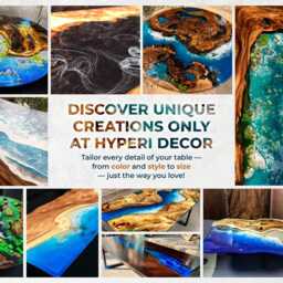 Personalized River Resin Dining Table Live Edge Wood With Moss Landscape - thumbnail 4