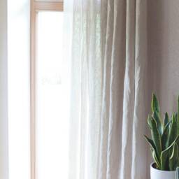 Natural Linen Curtain Panel Sheer Grommet Top Drapes, Custom Length - thumbnail 2