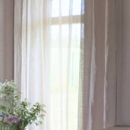 Natural Linen Curtain Panel Sheer Grommet Top Drapes, Custom Length - thumbnail 3