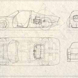 Classic Porsche 904 Carrera Gts Blueprint Art Print - thumbnail 2
