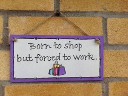 Shopaholic Funny Sign-Handmade-Wood Plaque-Wall Hanging-Personalised - thumbnail 2