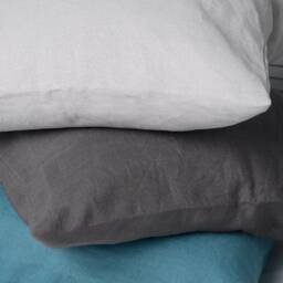 Natural Linen Pillowcase With Ties, Eco Friendly Softened Linen Pillow Case, All Sizes Standard, Sham, Queen, King, Body. Luxury Pure - thumbnail 2