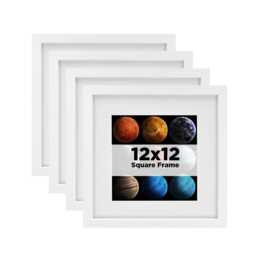 12x12 Picture Frames Black Set Of 4, White Grey Green Photo Frame With Acrylic Glass For 8x8 Mat Square - thumbnail 2