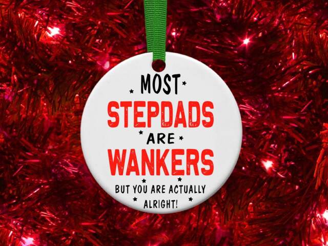 Step-Dad Stepdad Step Dad Parent Rude Funny Personalised Christmas Bauble Gift Present Keepsake Novelty Tree Xmas For Him