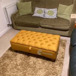 Comfy Fabric Pouffe Upholstered Chesterfield Ottoman Storage Button-Tufted Footrest & Decorative Footstool & Coffee Table