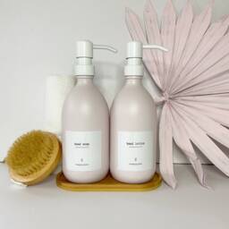 New Pink Glass Refillable Bottle 500Ml, Waterproof Label, Stainless Steel Pump, Soap Dispenser - thumbnail 3