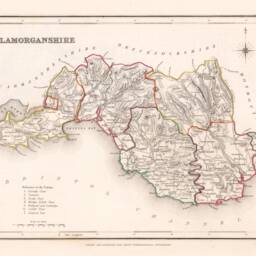 Old Map Of Glamorganshire - County 1844 Wales Poster Welsh Gift Llannely Merthyr Tydvil Cardiff Swansea - thumbnail 3