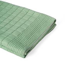 Sage Green Colour Machine Quilted Throw Blanket, 100% Cotton, 50x60 Inches - thumbnail 2