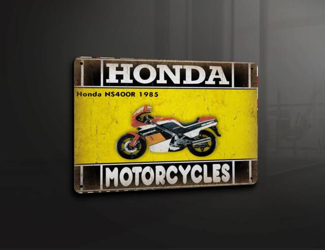 Honda Ns400R 1985 Garage Man Cave Bike Motorcycle Home - Metal Sign Plaque Wall Art Decor Signage