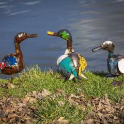 Recycled Metal Duckling. Duck Sculptures. Garden Statues. Outdoor Art. Gifts. Lovers - thumbnail 3