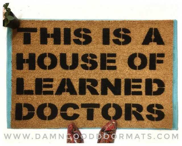 stepbrothers Funny Doormat House Of Learned Doctors Meme Design - image 1
